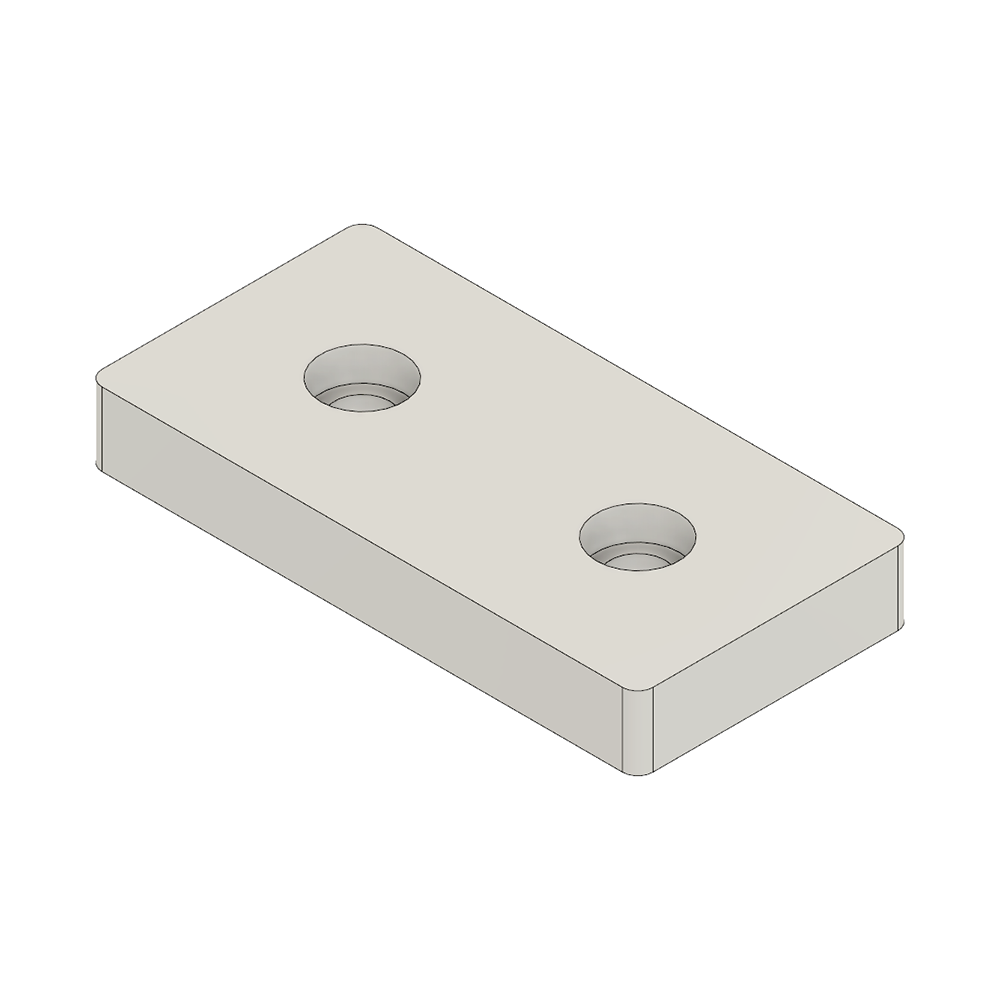 32-4590W-0 MODULAR SOLUTIONS FOOT & CASTER CONNECTING PLATE<br>45MM X 90MM FLAT NO HOLES